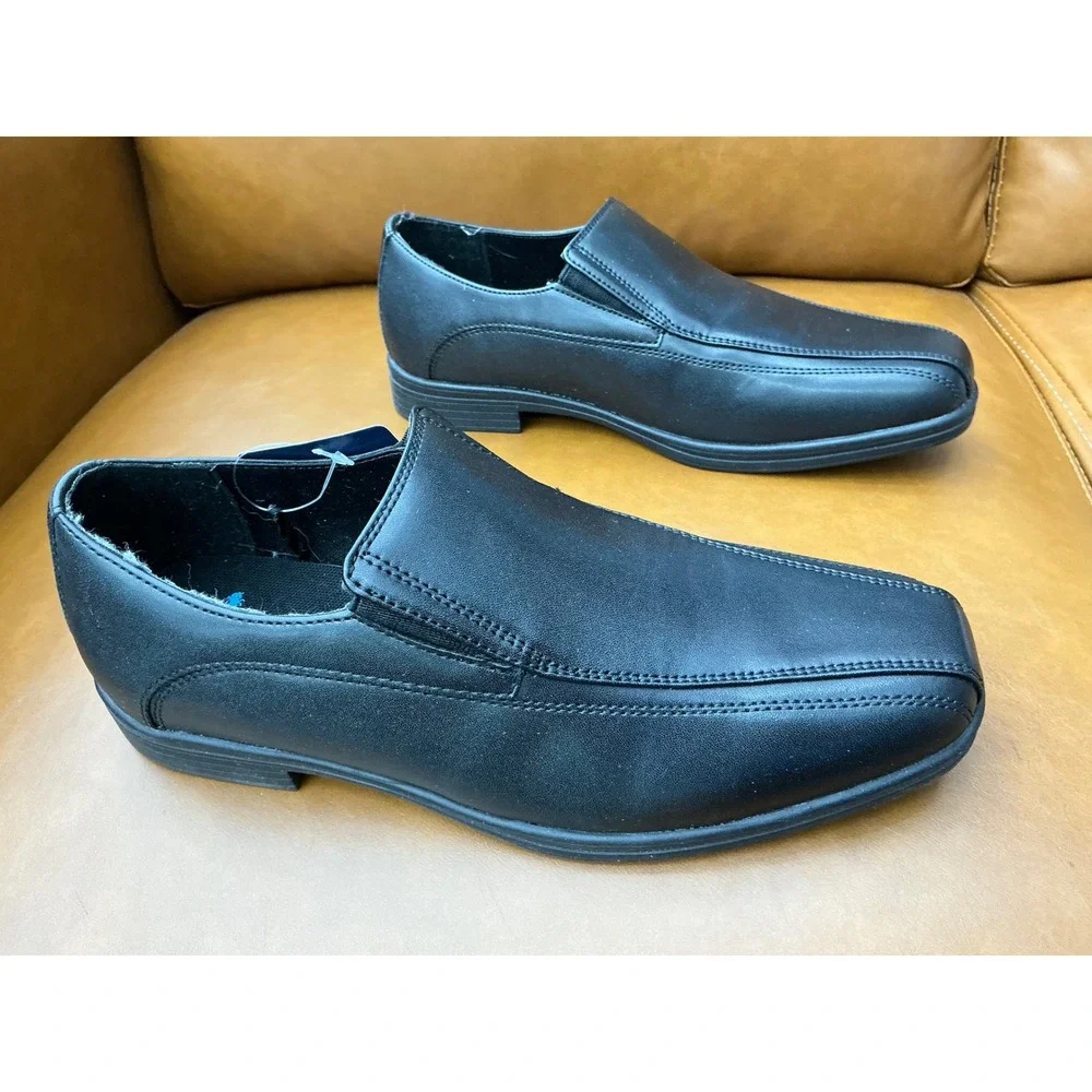 Stafford Dash Jr Loafers Boys Size 7 Black Bicycle Toe Slip On Shoes